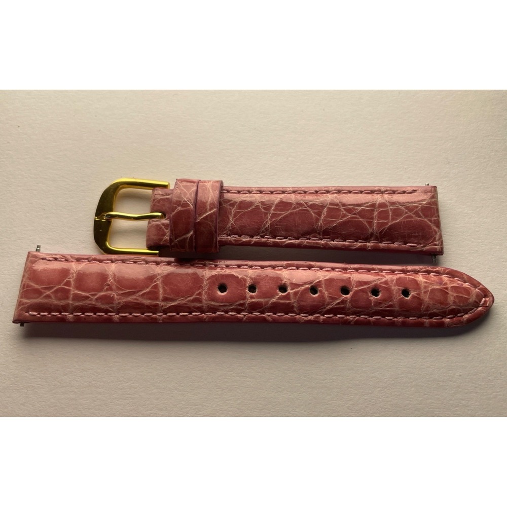 16mm Pink Crocodile Grain Stuller Watch Band